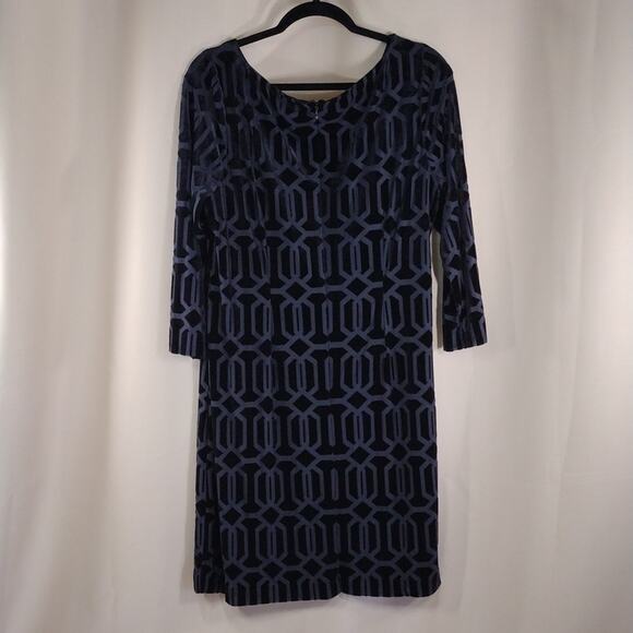 Jessica Howard Blue Purple Stretchy Plus Size Long Sleeve Zip Up Formal Dress - Picture 2 of 11